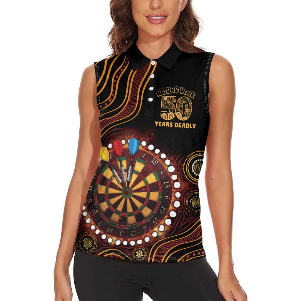 First Nations NAIDOC Week 2026 Fiery Darts Women Sleeveless Polo Shirt Aboriginal Arts