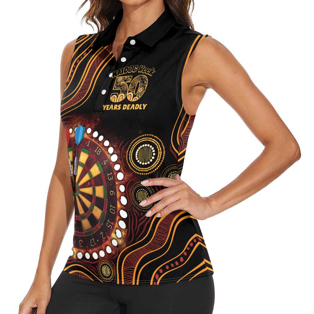 First Nations NAIDOC Week 2026 Fiery Darts Women Sleeveless Polo Shirt Aboriginal Arts