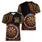 First Nations NAIDOC Week 2026 Fiery Darts Women V-Neck T-Shirt Aboriginal Arts