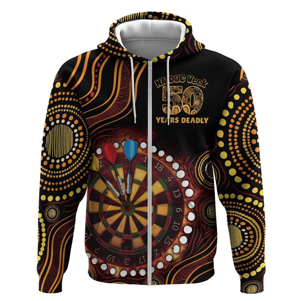 First Nations NAIDOC Week 2026 Fiery Darts Zip Hoodie Aboriginal Arts
