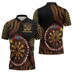 First Nations NAIDOC Week 2026 Fiery Darts Zipper Polo Shirt Aboriginal Arts