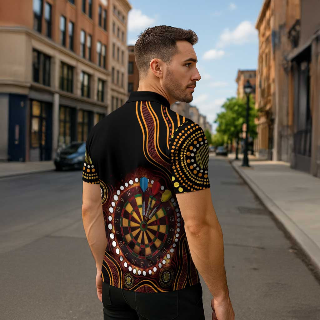 First Nations NAIDOC Week 2026 Fiery Darts Zipper Polo Shirt Aboriginal Arts
