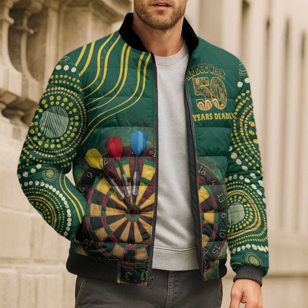 First Nations NAIDOC Week 2026 Fiery Darts Bomber Puffer Jacket National Colors Aboriginal Arts