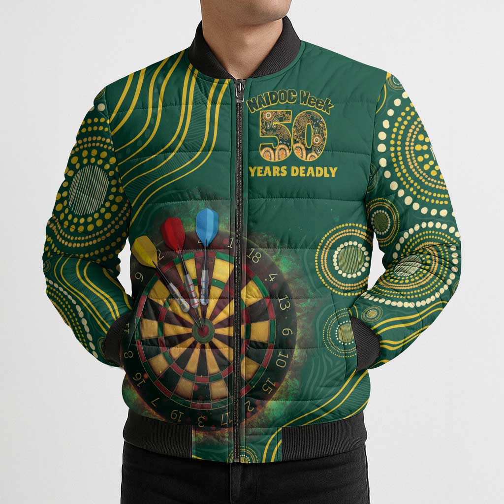First Nations NAIDOC Week 2026 Fiery Darts Bomber Puffer Jacket National Colors Aboriginal Arts