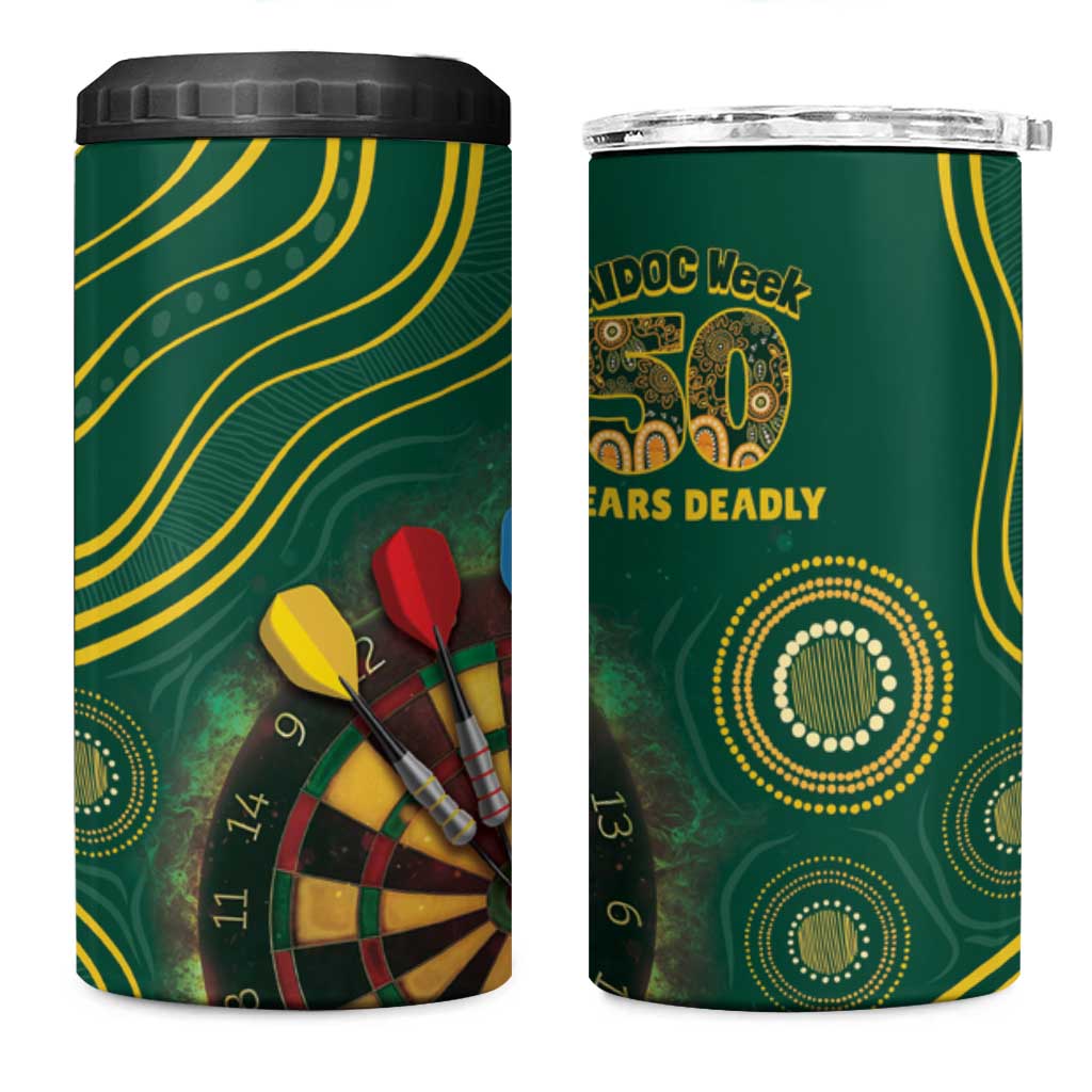 First Nations NAIDOC Week 2026 Fiery Darts 4 in 1 Can Cooler Tumbler National Colors Aboriginal Arts