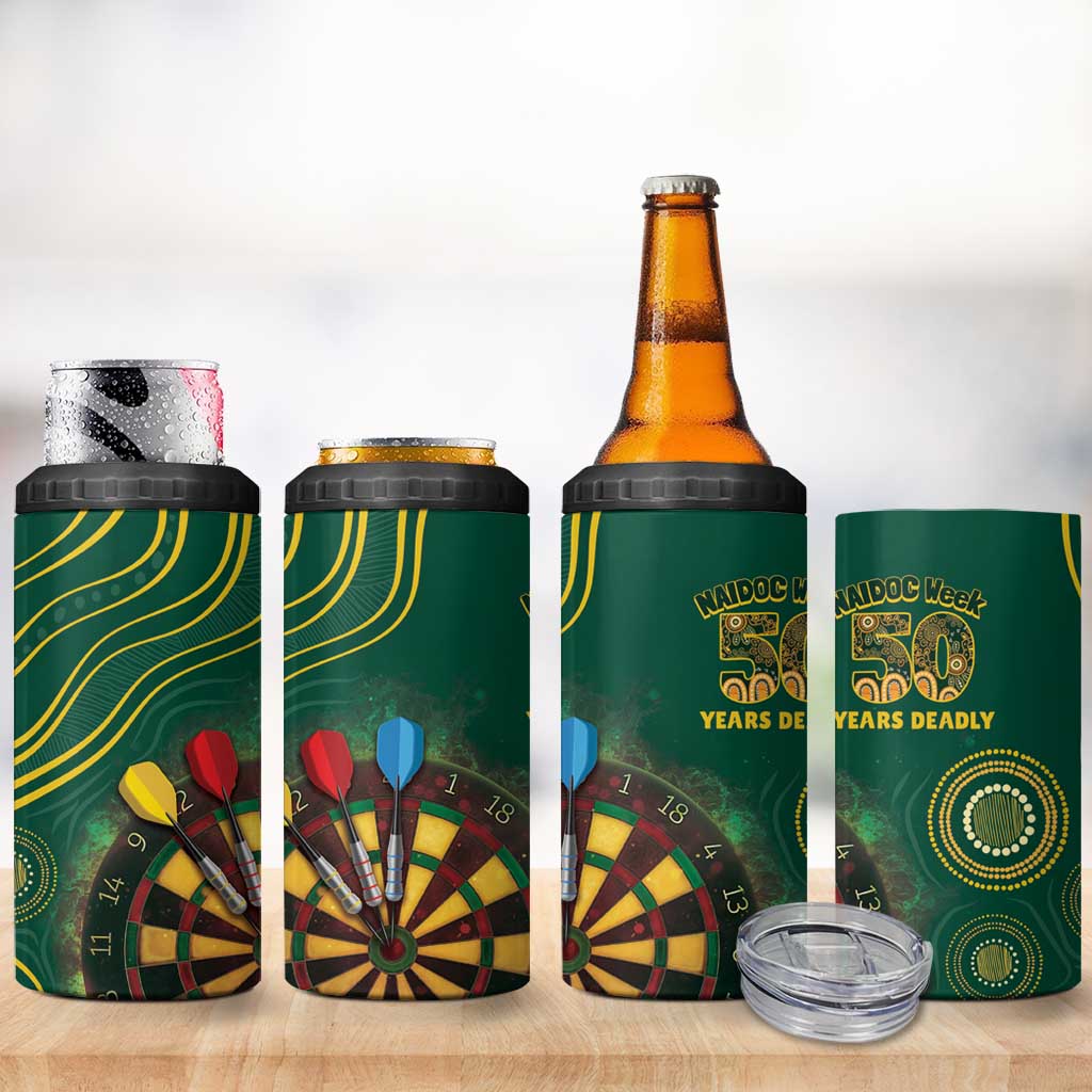 First Nations NAIDOC Week 2026 Fiery Darts 4 in 1 Can Cooler Tumbler National Colors Aboriginal Arts