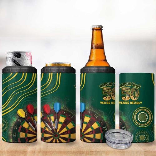 First Nations NAIDOC Week 2026 Fiery Darts 4 in 1 Can Cooler Tumbler National Colors Aboriginal Arts