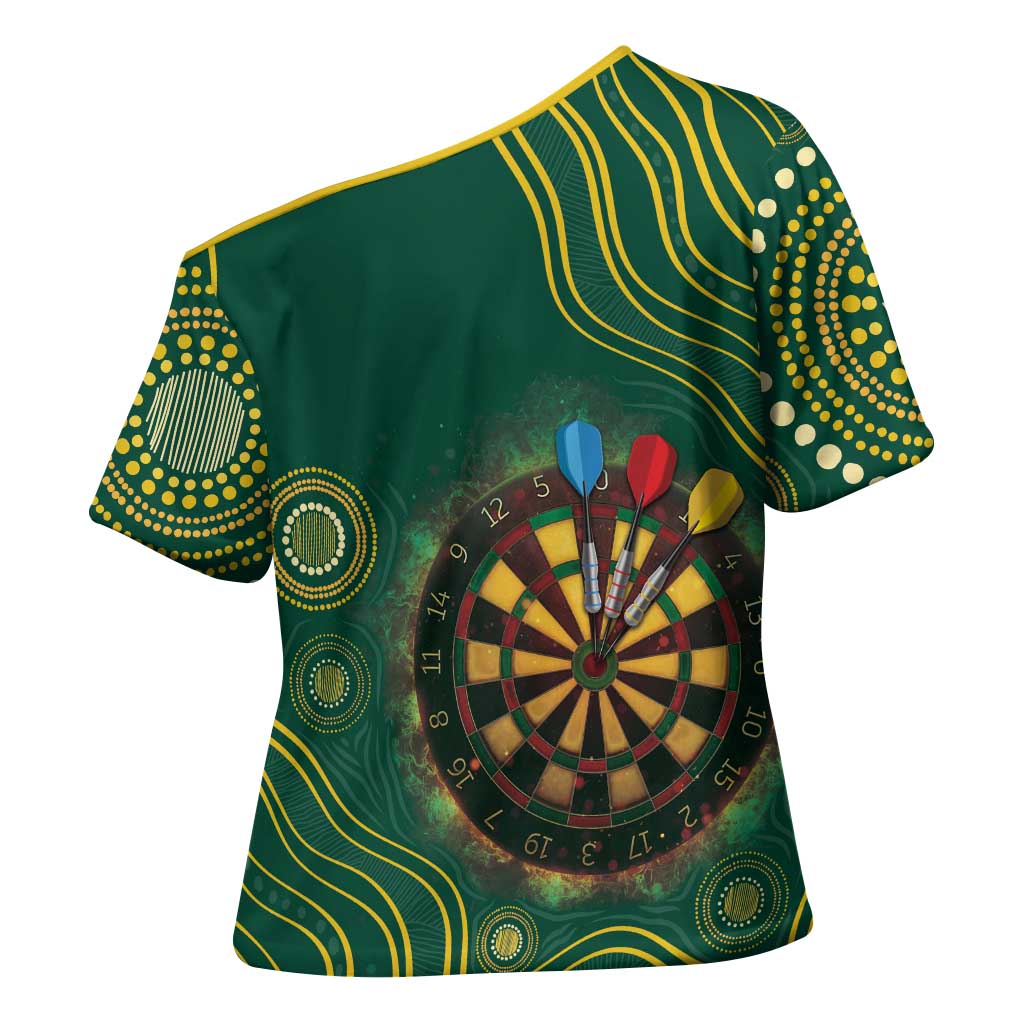 First Nations NAIDOC Week 2026 Fiery Darts Cross Shoulder Shirt National Colors Aboriginal Arts