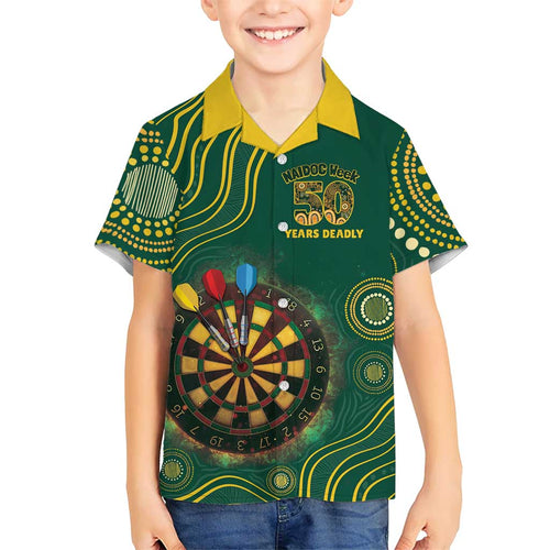 First Nations NAIDOC Week 2026 Fiery Darts Kid Hawaiian Shirt National Colors Aboriginal Arts