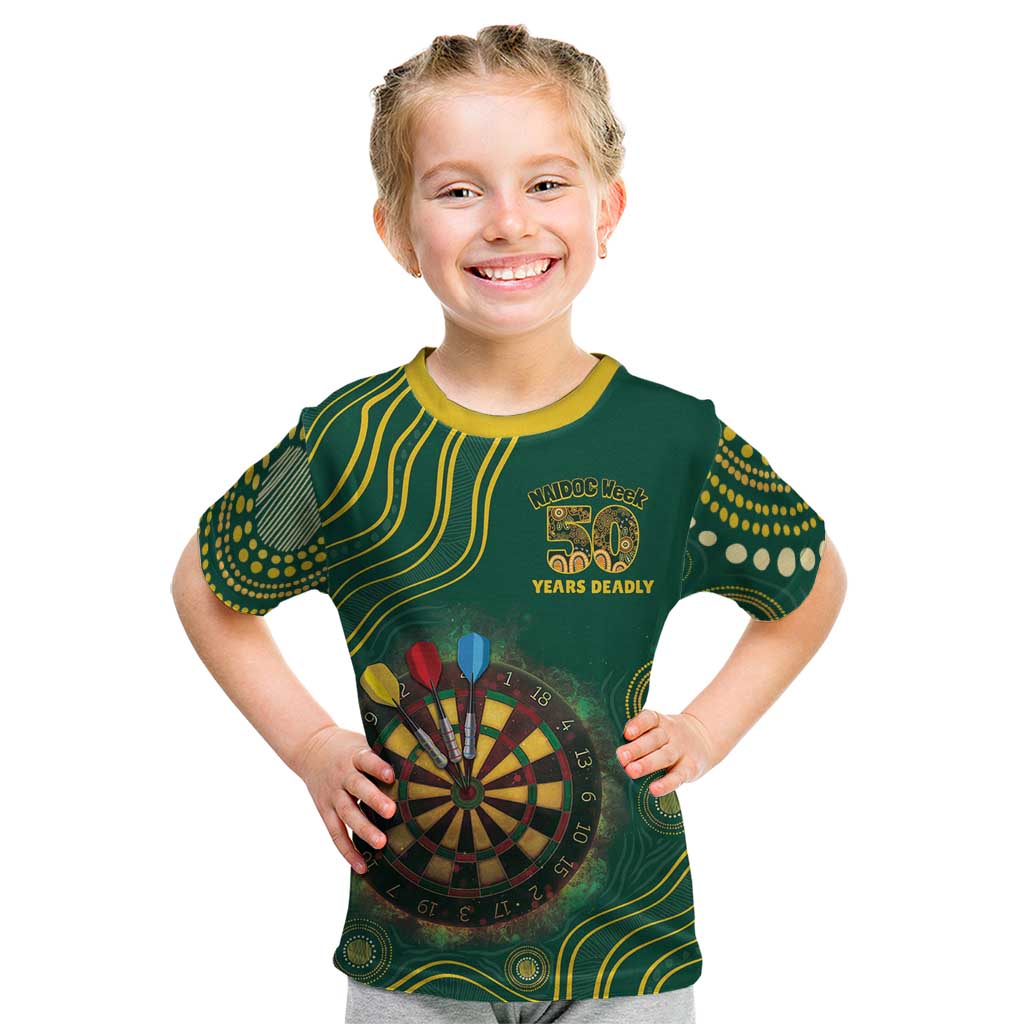 First Nations NAIDOC Week 2026 Fiery Darts Kid T Shirt National Colors Aboriginal Arts