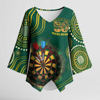First Nations NAIDOC Week 2026 Fiery Darts Kimono Sleeve Blouse National Colors Aboriginal Arts