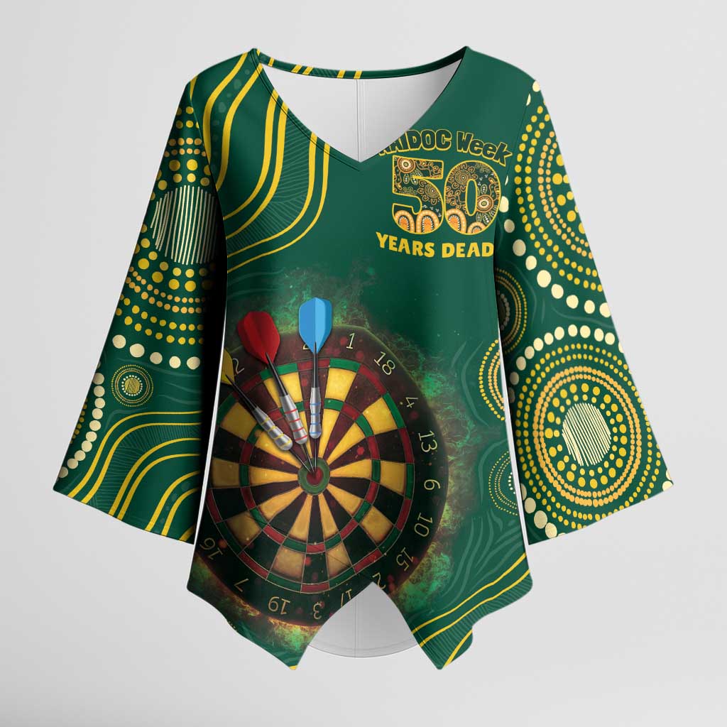 First Nations NAIDOC Week 2026 Fiery Darts Kimono Sleeve Blouse National Colors Aboriginal Arts