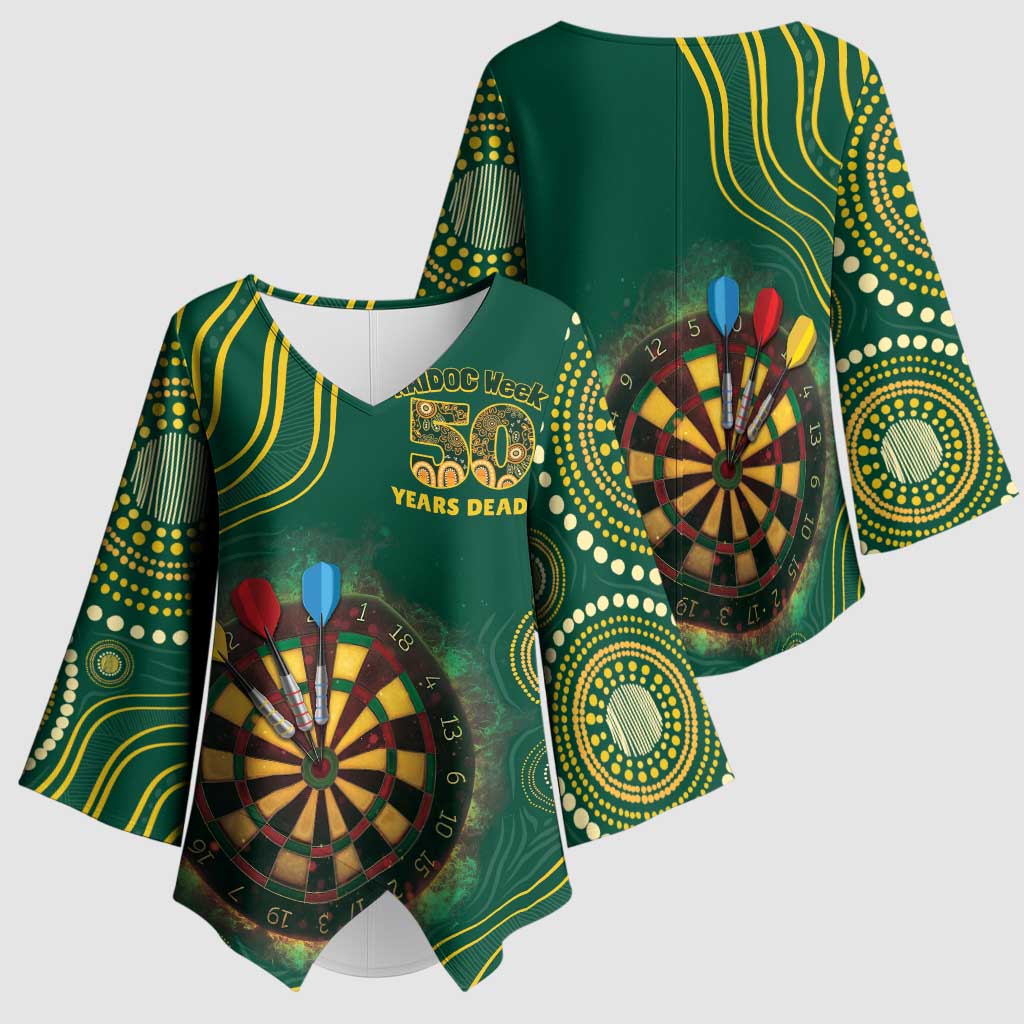 First Nations NAIDOC Week 2026 Fiery Darts Kimono Sleeve Blouse National Colors Aboriginal Arts