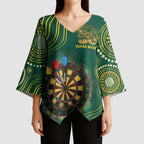 First Nations NAIDOC Week 2026 Fiery Darts Kimono Sleeve Blouse National Colors Aboriginal Arts
