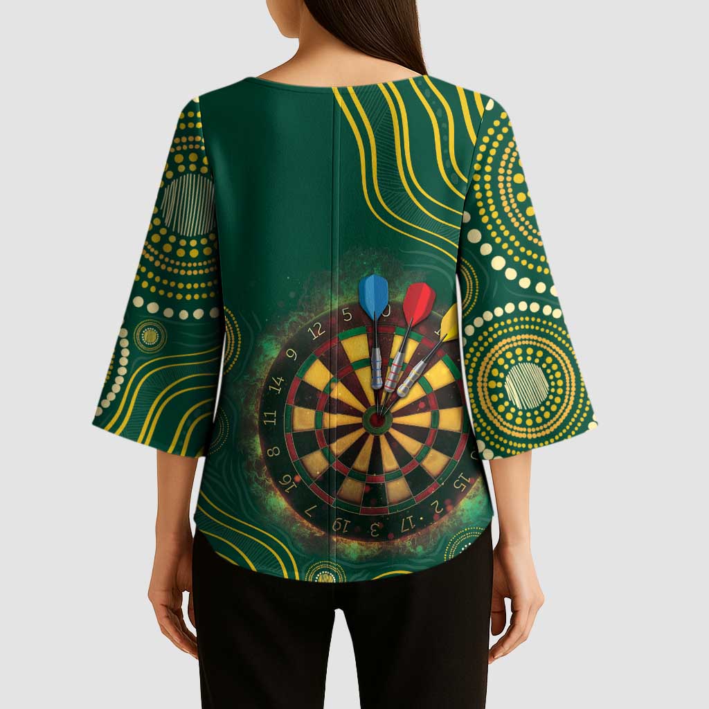 First Nations NAIDOC Week 2026 Fiery Darts Kimono Sleeve Blouse National Colors Aboriginal Arts