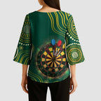 First Nations NAIDOC Week 2026 Fiery Darts Kimono Sleeve Blouse National Colors Aboriginal Arts