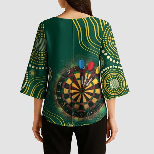 First Nations NAIDOC Week 2026 Fiery Darts Kimono Sleeve Blouse National Colors Aboriginal Arts