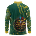 First Nations NAIDOC Week 2026 Fiery Darts Long Sleeve Polo Shirt National Colors Aboriginal Arts