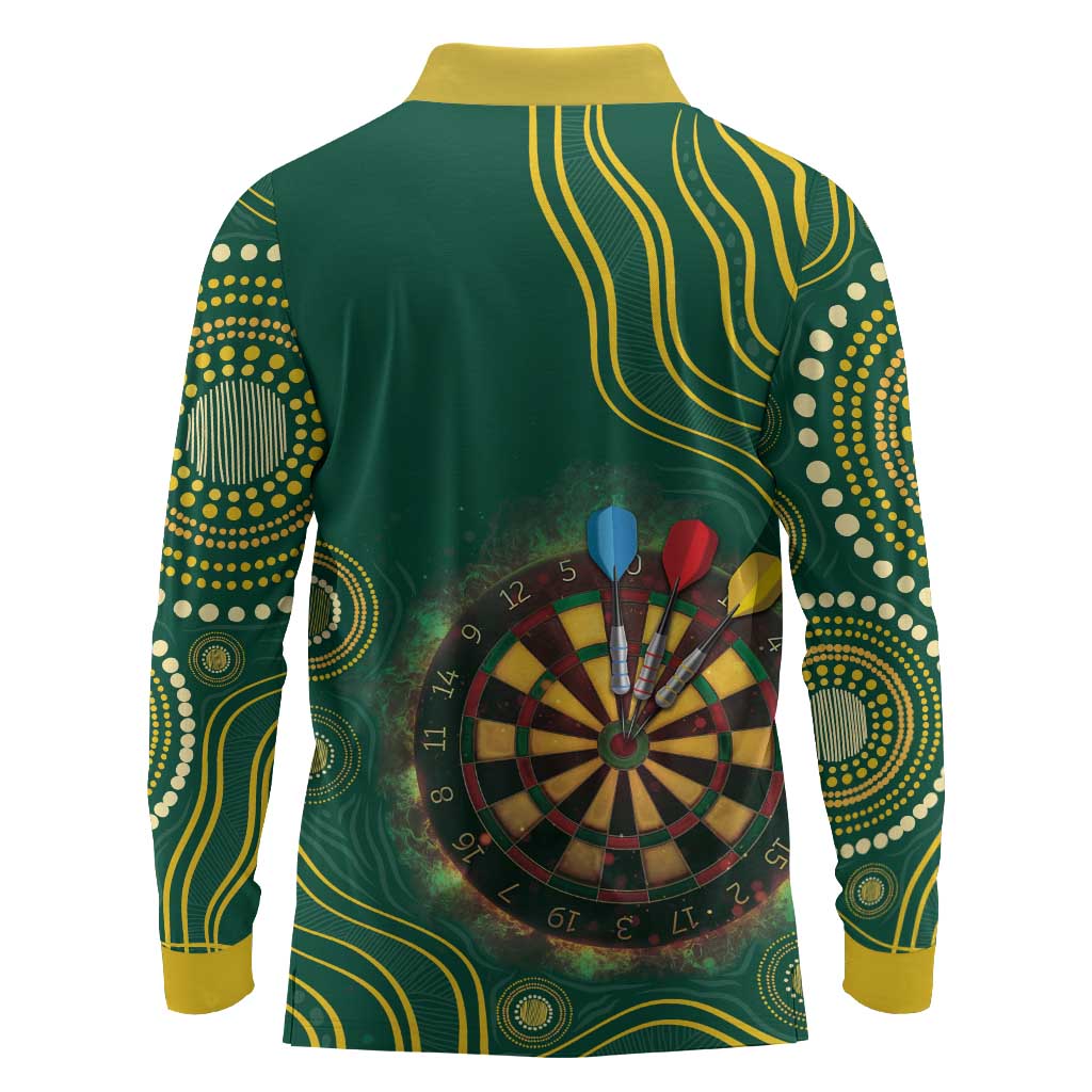First Nations NAIDOC Week 2026 Fiery Darts Long Sleeve Polo Shirt National Colors Aboriginal Arts