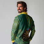 First Nations NAIDOC Week 2026 Fiery Darts Long Sleeve Polo Shirt National Colors Aboriginal Arts