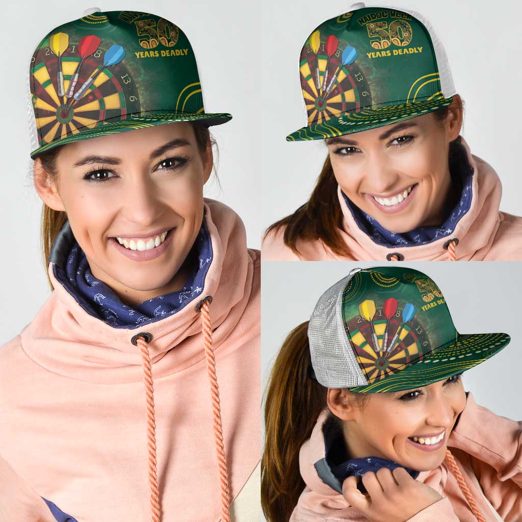 First Nations NAIDOC Week 2026 Fiery Darts Mesh Trucker Cap National Colors Aboriginal Arts