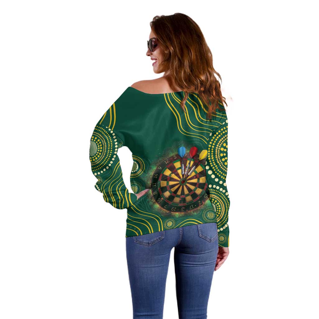 First Nations NAIDOC Week 2026 Fiery Darts Off Shoulder Sweater National Colors Aboriginal Arts