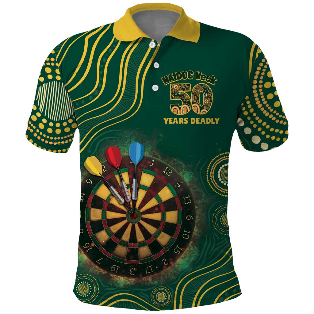 First Nations NAIDOC Week 2026 Fiery Darts Polo Shirt National Colors Aboriginal Arts