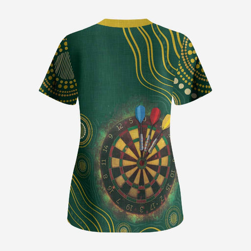 First Nations NAIDOC Week 2026 Fiery Darts Scrub Top National Colors Aboriginal Arts