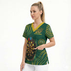First Nations NAIDOC Week 2026 Fiery Darts Scrub Top National Colors Aboriginal Arts