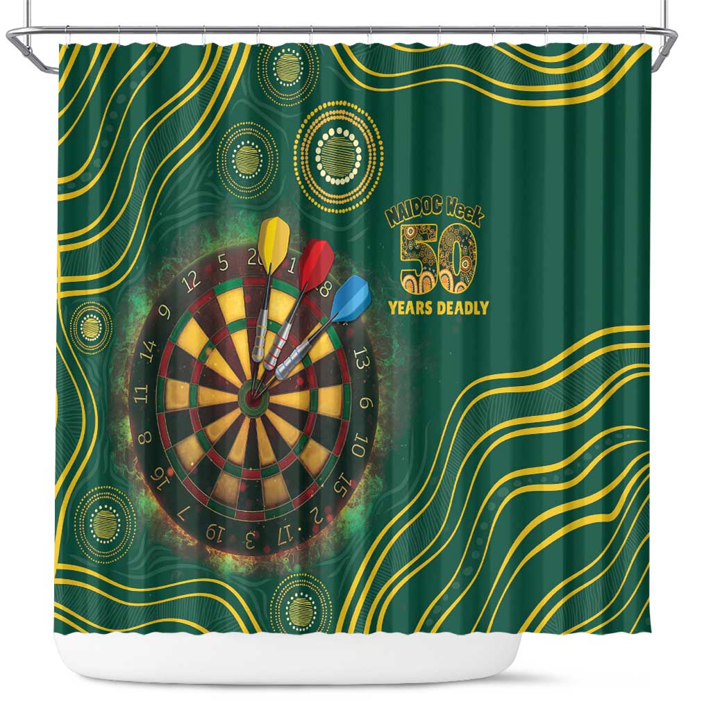 First Nations NAIDOC Week 2026 Fiery Darts Shower Curtain National Colors Aboriginal Arts