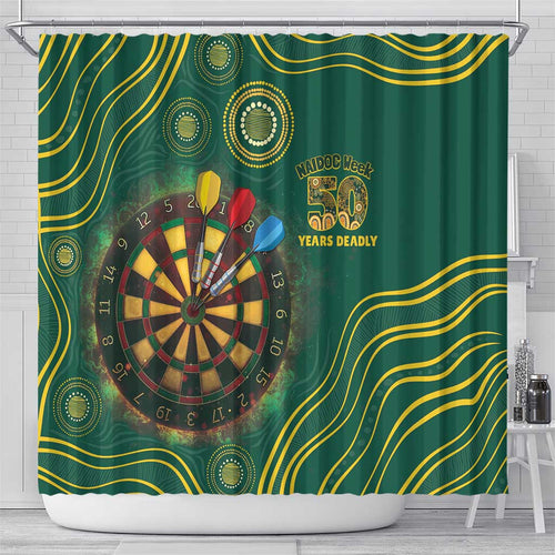 First Nations NAIDOC Week 2026 Fiery Darts Shower Curtain National Colors Aboriginal Arts