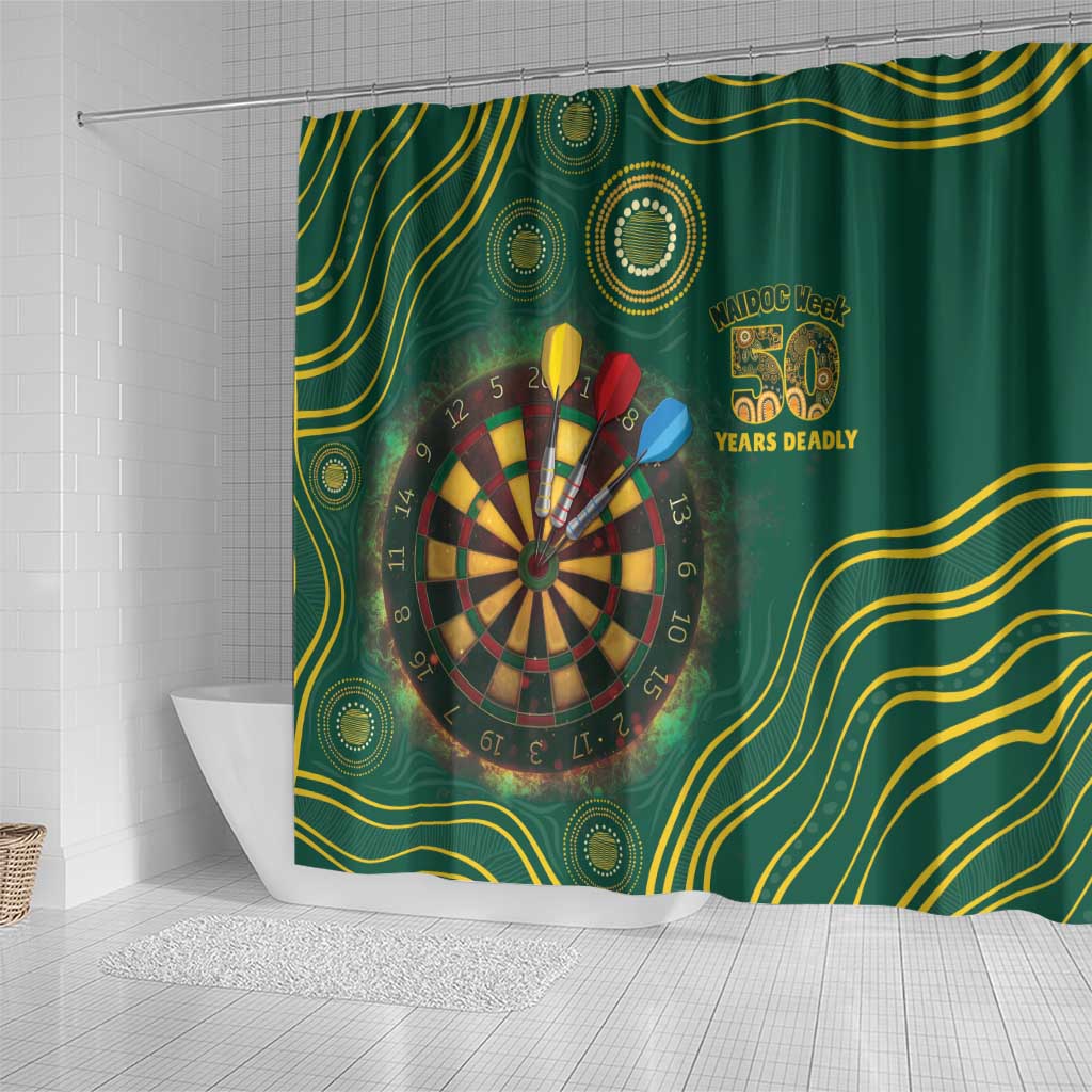 First Nations NAIDOC Week 2026 Fiery Darts Shower Curtain National Colors Aboriginal Arts