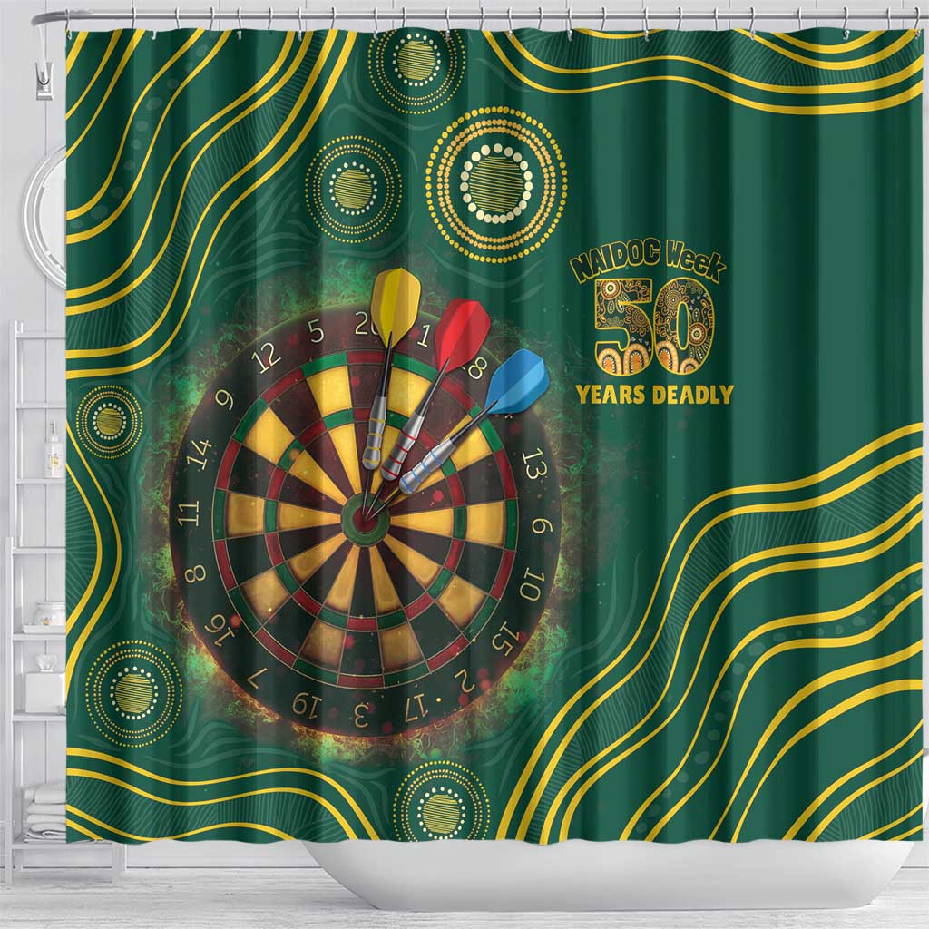 First Nations NAIDOC Week 2026 Fiery Darts Shower Curtain National Colors Aboriginal Arts