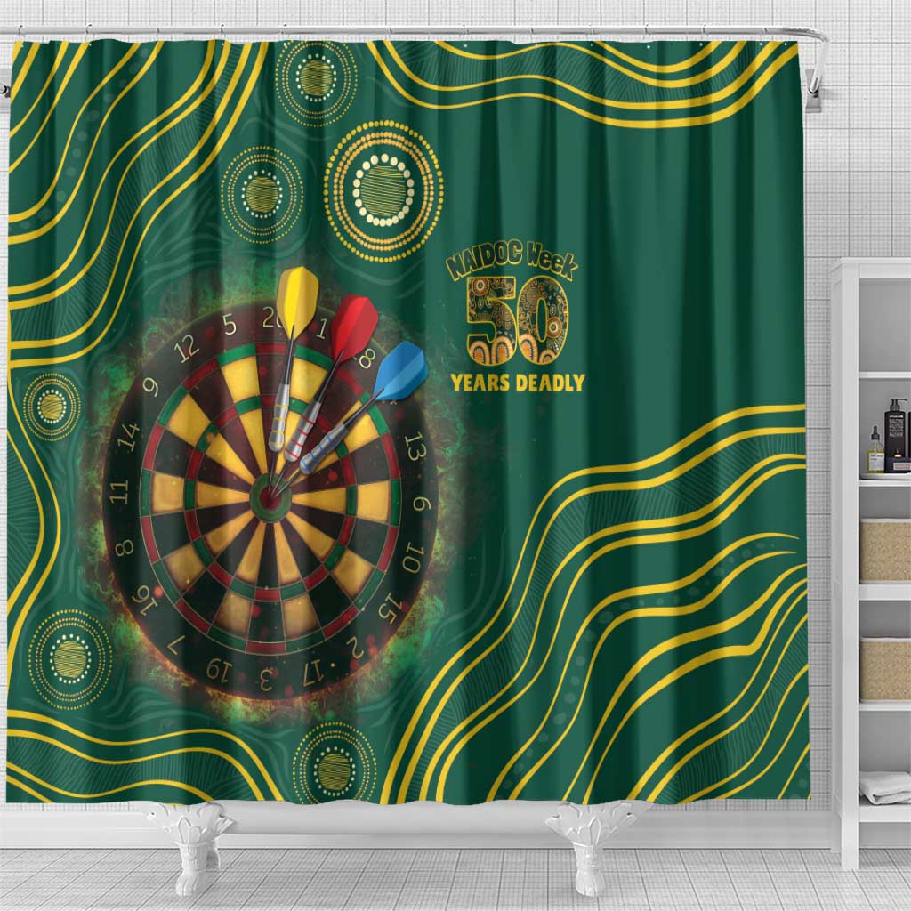 First Nations NAIDOC Week 2026 Fiery Darts Shower Curtain National Colors Aboriginal Arts