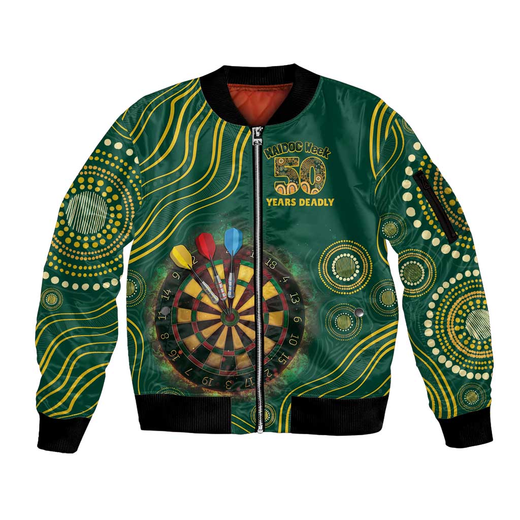 First Nations NAIDOC Week 2026 Fiery Darts Sleeve Zip Bomber Jacket National Colors Aboriginal Arts