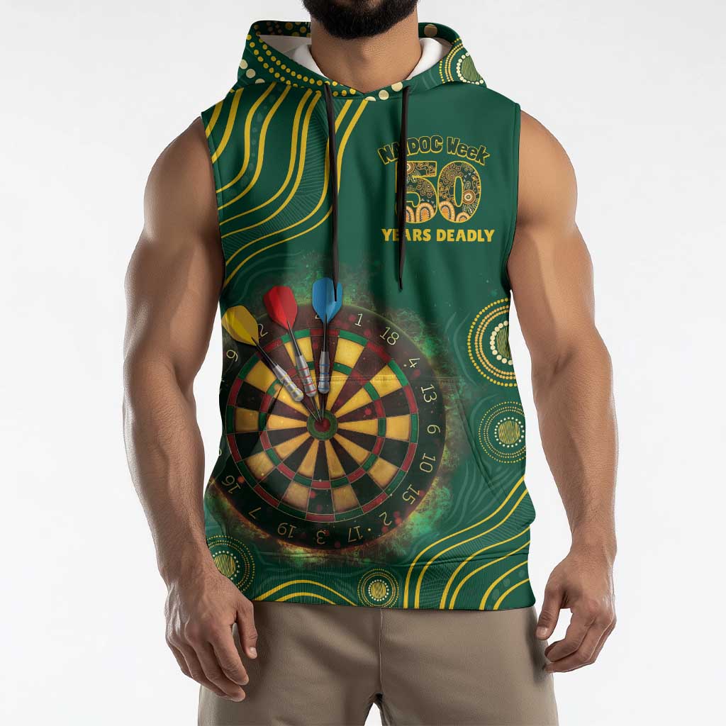 First Nations NAIDOC Week 2026 Fiery Darts Sleeveless Hoodie National Colors Aboriginal Arts