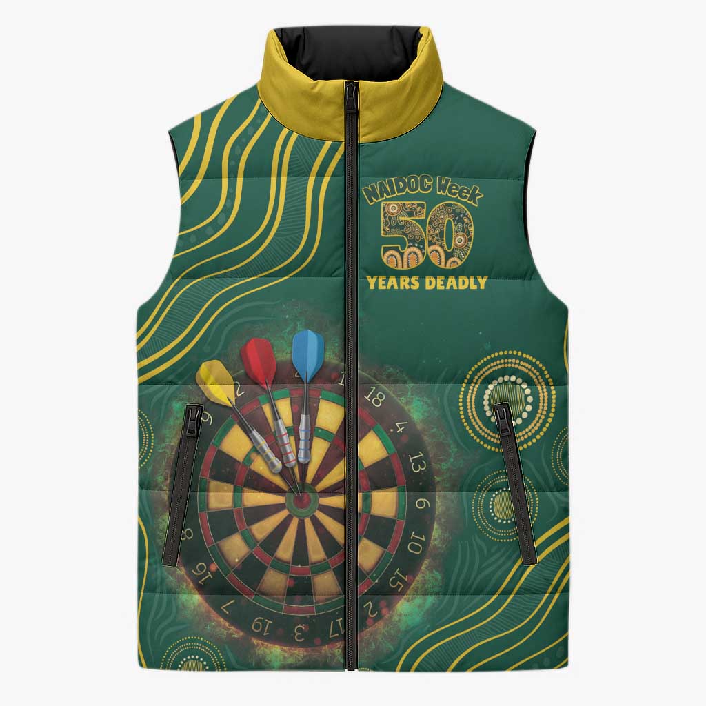 First Nations NAIDOC Week 2026 Fiery Darts Sleeveless Puffer Jacket National Colors Aboriginal Arts
