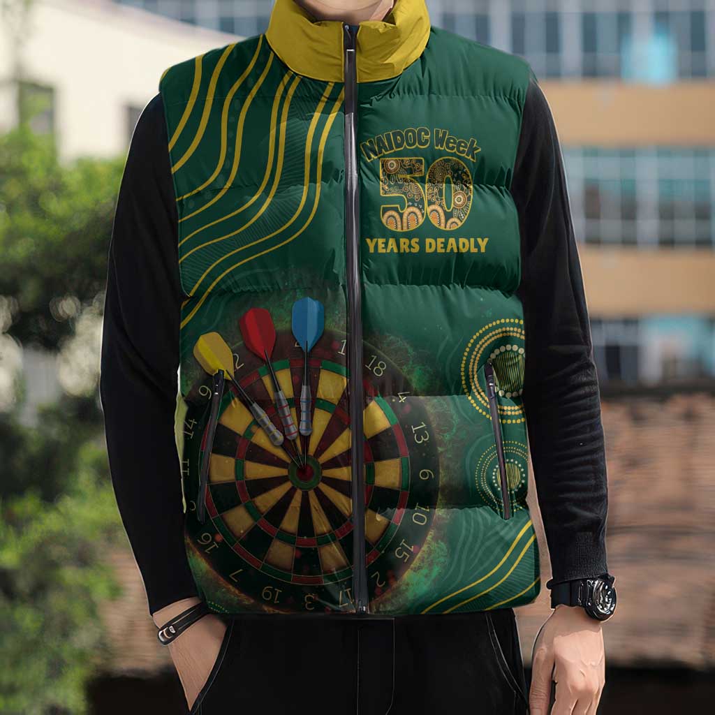 First Nations NAIDOC Week 2026 Fiery Darts Sleeveless Puffer Jacket National Colors Aboriginal Arts