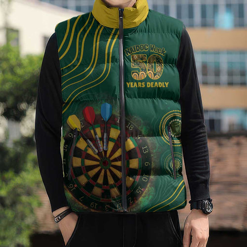 First Nations NAIDOC Week 2026 Fiery Darts Sleeveless Puffer Jacket National Colors Aboriginal Arts