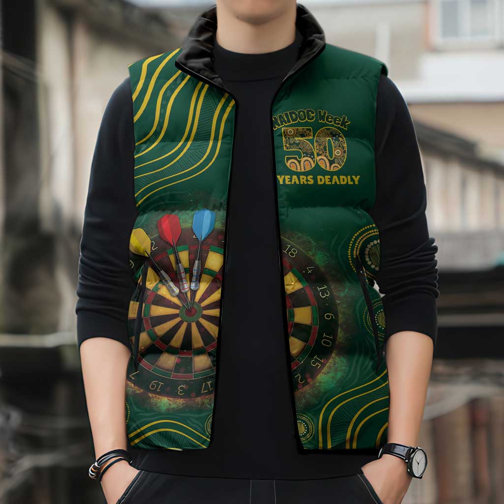First Nations NAIDOC Week 2026 Fiery Darts Sleeveless Puffer Jacket National Colors Aboriginal Arts
