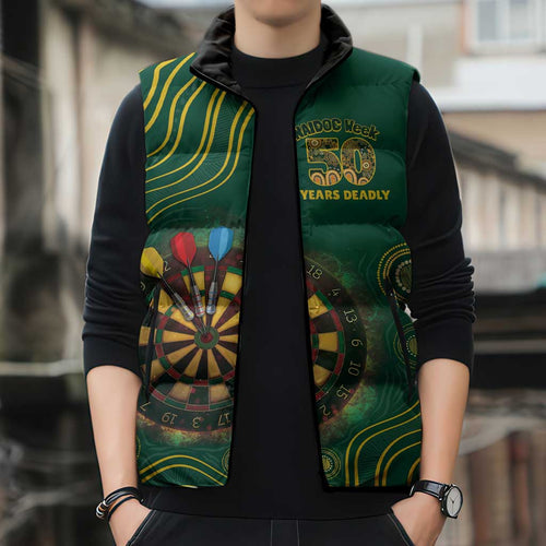 First Nations NAIDOC Week 2026 Fiery Darts Sleeveless Puffer Jacket National Colors Aboriginal Arts