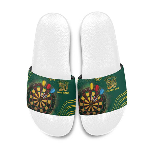 First Nations NAIDOC Week 2026 Fiery Darts Slide Sandals National Colors Aboriginal Arts