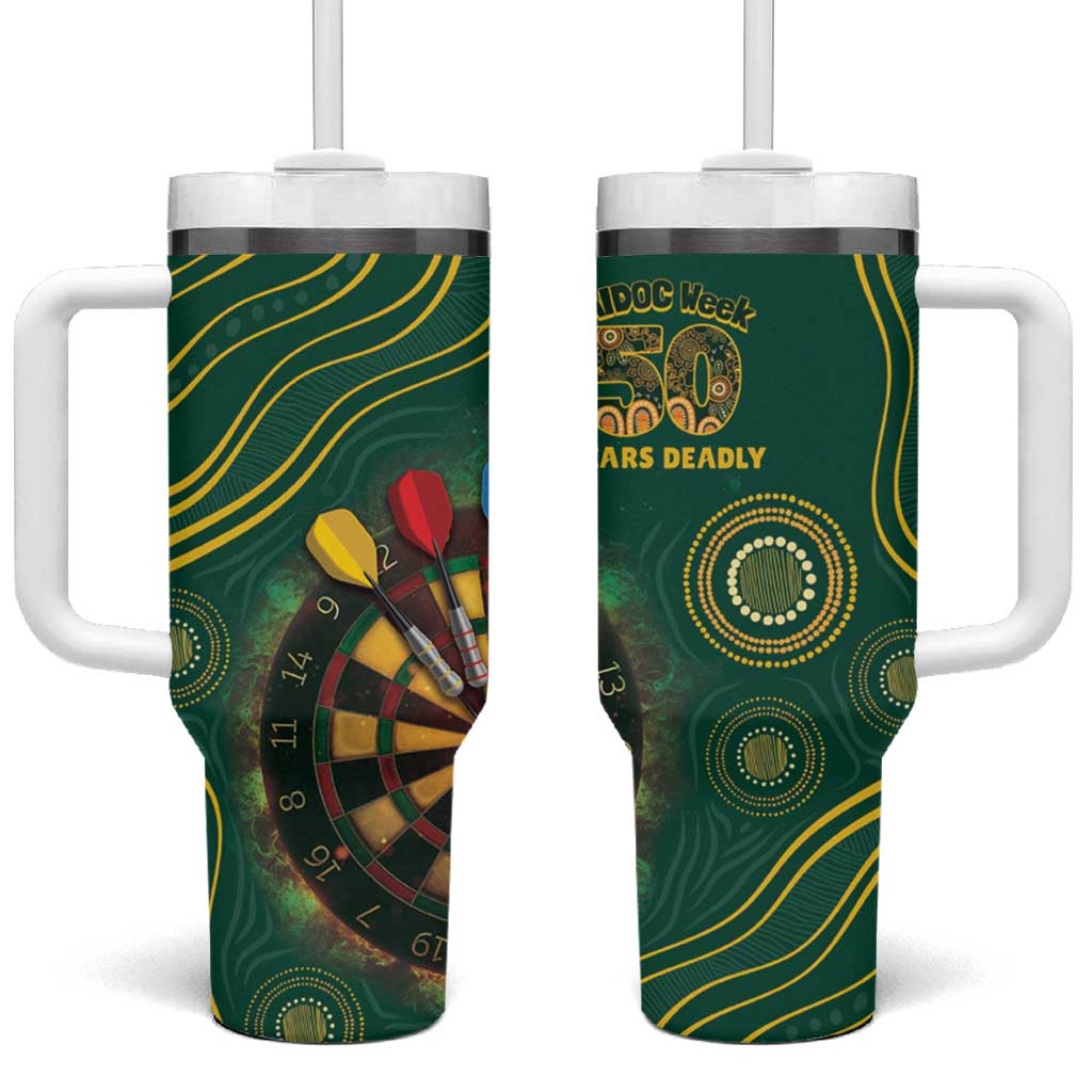 First Nations NAIDOC Week 2026 Fiery Darts Tumbler With Handle National Colors Aboriginal Arts