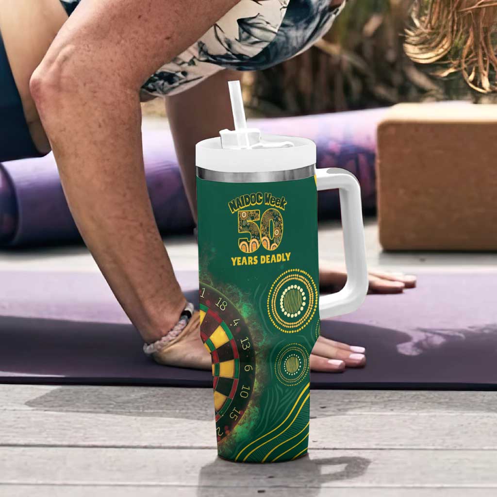 First Nations NAIDOC Week 2026 Fiery Darts Tumbler With Handle National Colors Aboriginal Arts