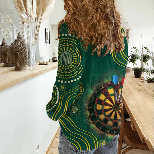 First Nations NAIDOC Week 2026 Fiery Darts Women Casual Shirt National Colors Aboriginal Arts