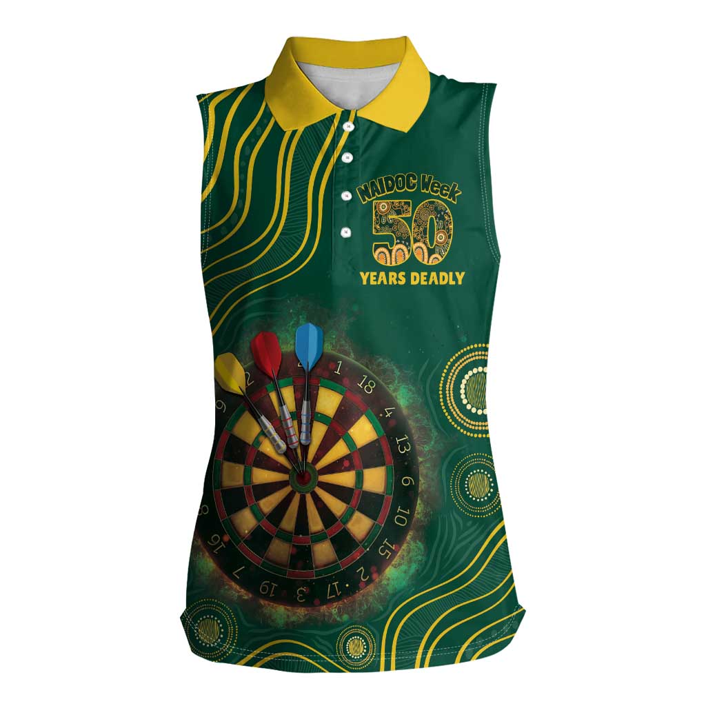 First Nations NAIDOC Week 2026 Fiery Darts Women Sleeveless Polo Shirt National Colors Aboriginal Arts