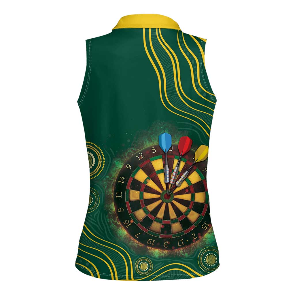 First Nations NAIDOC Week 2026 Fiery Darts Women Sleeveless Polo Shirt National Colors Aboriginal Arts