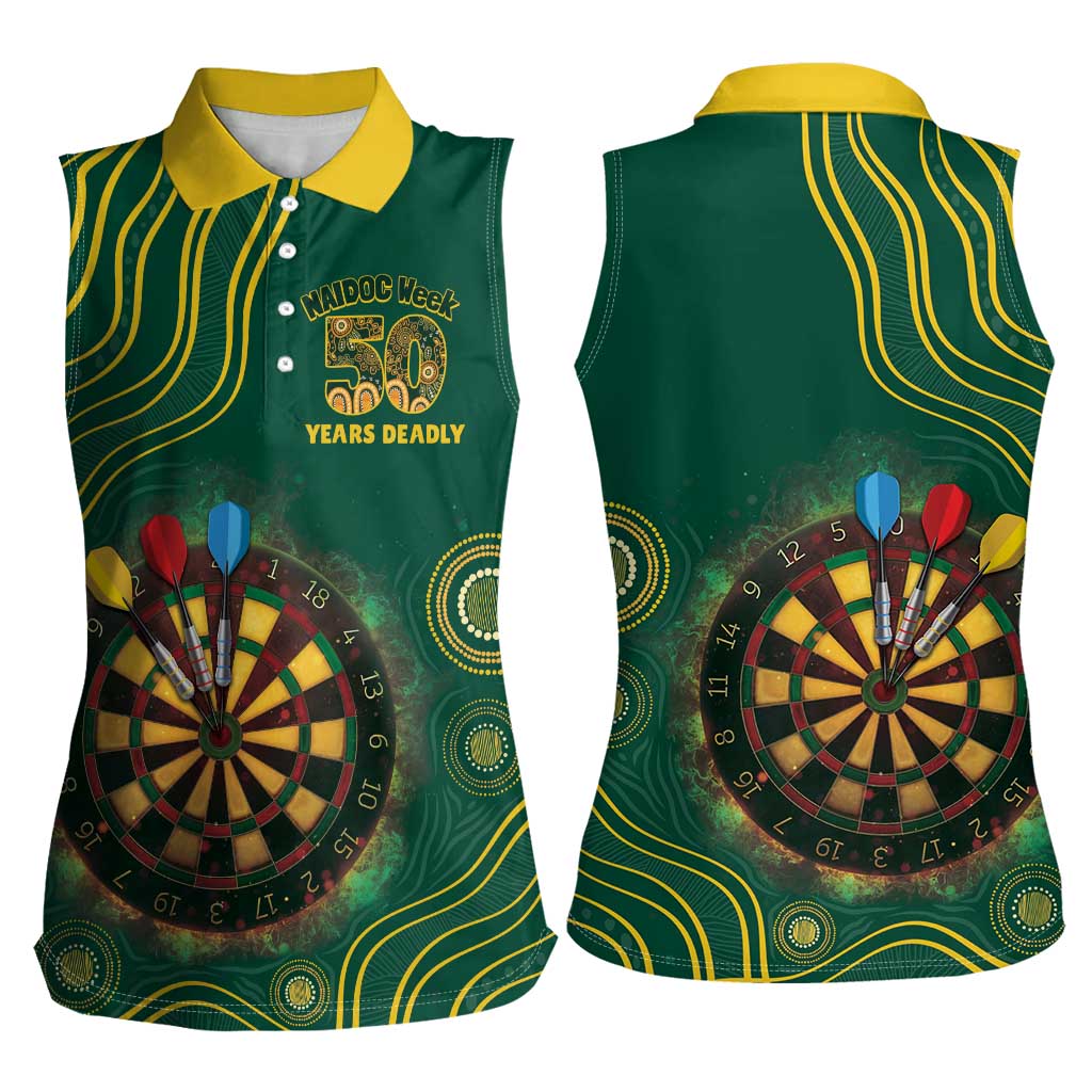 First Nations NAIDOC Week 2026 Fiery Darts Women Sleeveless Polo Shirt National Colors Aboriginal Arts