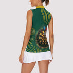 First Nations NAIDOC Week 2026 Fiery Darts Women Sleeveless Polo Shirt National Colors Aboriginal Arts