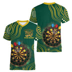 First Nations NAIDOC Week 2026 Fiery Darts Women V-Neck T-Shirt National Colors Aboriginal Arts